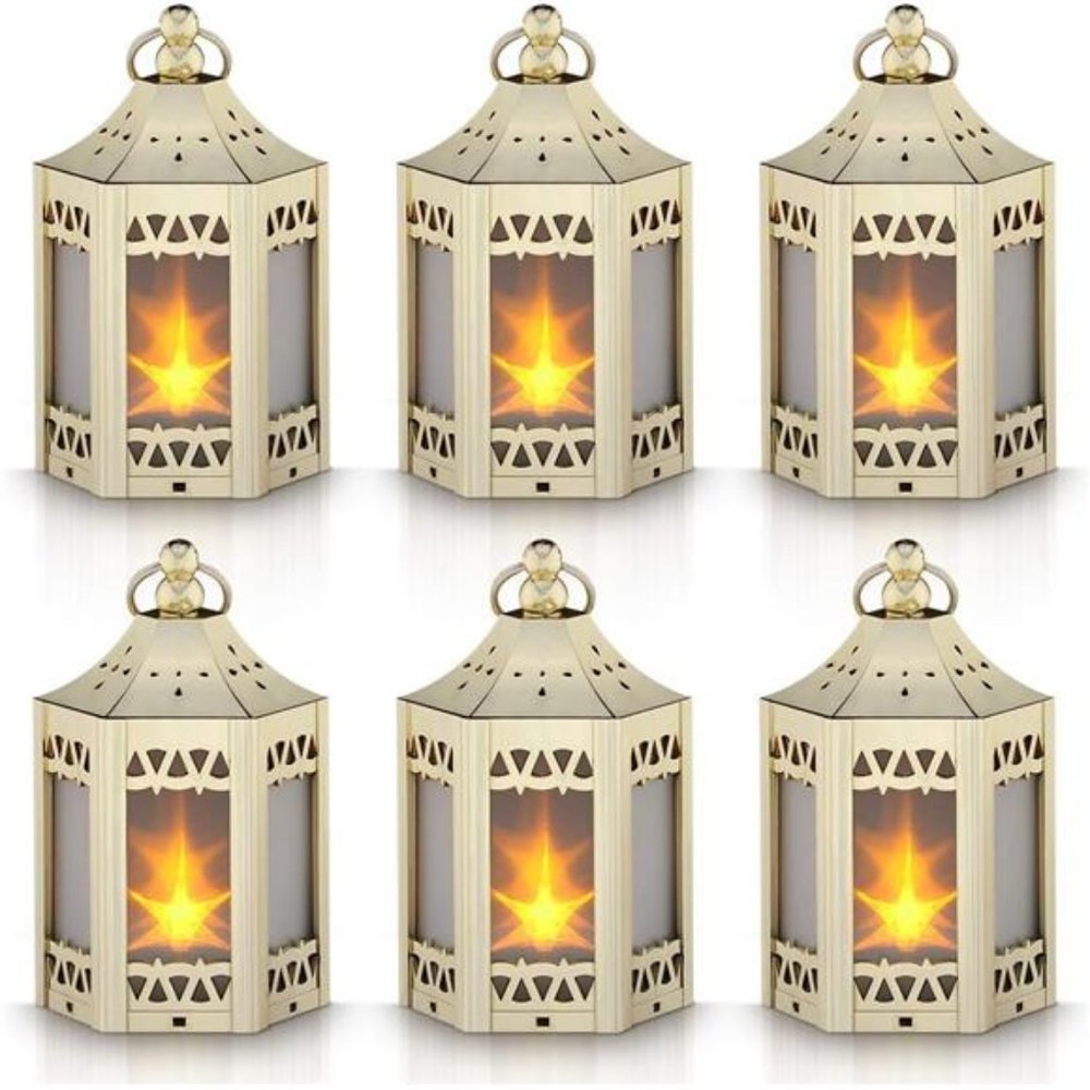Mini Star Lantern with Flickering LED,Battery Included,Decorative HangingLantern